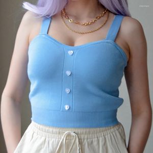 Zbiorniki damskie itoolin y2k 2023 Summer Women Crop Tops Plain Up Up Cute Stand Casual Camis Kanted Tank