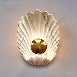 Wall Lamp Modern Minimalist Shell Living Room Decoration Background Study Porch Bedroom Bedside Led Indoor Lighting For Home