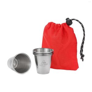 Tassen, 4 Packungen, Campingbecher, Töpferei, Zuhause, wiederverwendbar, Edelstahl, kleine Metallbecher, Outdoor, 50 ml, Teetasse, Reisen