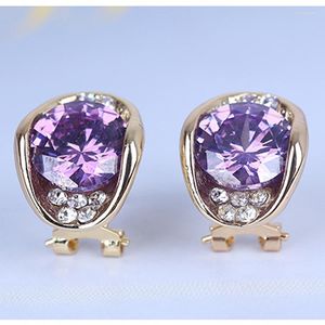 Backs Earrings Temperament OL Simple Geometric Rhinestone Crystal Ear Clips Without Piercing Cuff Clip On Earring Wedding Jewelry