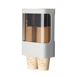 Kök lagringsorganisation Punch -Free Wall Mount Paper Cup Dispenser Pull Type Holder Fit 3oz - 5oz Disponibla små koppar
