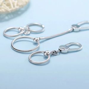 Pandora S925 Bolsa de prata esterlina suspensa kit de kit de rack conjunto de símbolos de símbolo anel de chaves adequado para jóias de moda diy de pulseira