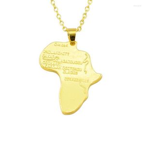 Anhänger Halsketten ISINYEE Hip-Hop-Stil Afrika Karte Halskette für Frauen Männer Silber/Gold/Schwarz/Rose Kette Afrikanische Karten Schmuck