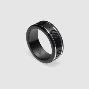 20% off all items 2023 New Luxury High Quality Fashion Jewelry for same antique double black and white ceramic ring couple's straight jewelry