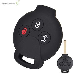 För Benz Smart New City Coupe Cabrio Crossblade Fortwo Roadster K Forfour Silikonbil Key Case Cover Keyless FOB Shell Holder