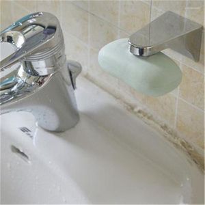 Bath Accessory Set Home Bathroom Magnetic Soap Holder Container Dispenser Wall Attachment Adhesion Dishes Silver Color