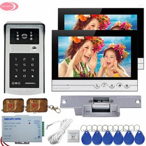 Video Door Phones 9 Inch Intercom For The Apartment System Outdoor RFID Keypad Password /Remote Control Unlock Electric Lock