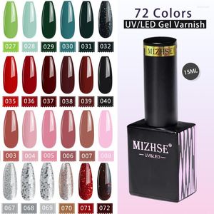 Gel de unhas Mizhse 15ml Art polonês Vernis Varnish permanente de cor híbrida Mergulhe para as unhas manicure