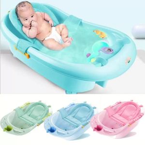 2023 Bathing Tubs & Seats Baby Bath Security Net Born Bathtub Support Mat Infant Shower Care Stuff Adjustable Safety Cradle Swing For