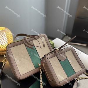 Projektanci Messenger Bag dla kobiet worka na kamerę Crossbody Skórzane podwójne zamek kolorowe Dopasowanie koloru swobodne czerwone i zielone paski szerokie paski na ramię męskie torebki 2 rozmiar