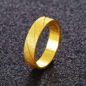 Wedding Rings Simple Style Womens Mens Ring Yellow Gold Filled Classic Band Gift Size 6 7 8