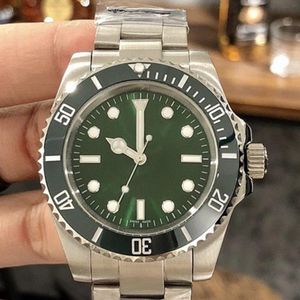 Designer relógios rolo x alta qualidade mens relógios homens movimento automático 114060 data relógio cerâmica moldura preto verde 40 mm pulseira de aço esportes w306v