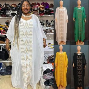 Ethnic Clothing Ramadan Eid Mubarak African Dashiki Diamond Beads Kaftan Abaya Moroccan Women Oversize Dress Chiffon Caftan Muslim Arabic