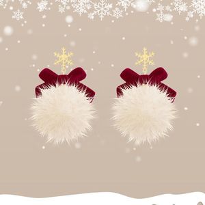 Brincos de berros vermelhos de natal veado de neve de neve encandondo serviço de jóias de jóias femininas doces e fofas