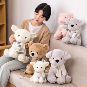 Bulk purchases are welcome cartoon animal bear doll plush toy pig lamb puppy girl soothe doll freeUPS