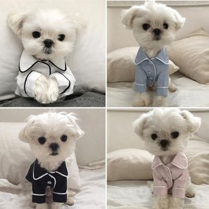 Dog Apparel Korean Style Pajamas Luxury Fashion Comfortable Breathable Shirts For Small Dogs Cat Clothes Pet Supplies Drop