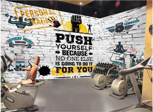 Sfondi Carta da parati 3d Personalizzata Po Qualsiasi dimensione Murale Muro di mattoni Sport Fitness Club Immagine Decor Soggiorno per pareti 3 D