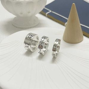 Fashion Collection 2023 Ny lyxig högkvalitativ modesmycken för Silver Skull Ring Men's and Women's Ring Ghost Elf Hand Ornament High Version