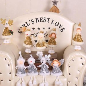 Christmas Decorations Decoration Dolls Ornaments Red Silver Gold Silk Plush Santa Wool Felt Sheep Doll Pink Pendants Home