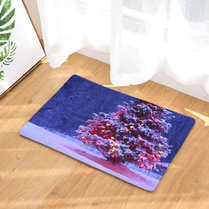 Carpets Christmas Tree Decoration Entrance Mat Light Flannel Welcome Home Door Mats Kids Bedroom Bedside Foot Pads Non-slip Bathroom Rug