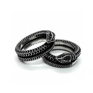 Fabryczne hurtowe 2023 Nowa luksusowa wysokiej jakości biżuteria modowa dla nowego srebrnego starego trójwymiarowego pierścienia węża dla mężczyzn i kobiet