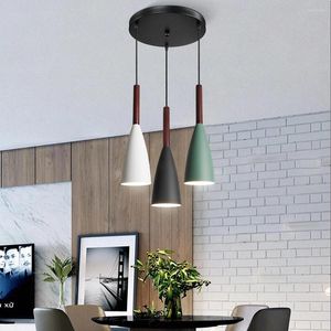 Lampy wiszące 3 głowy nowoczesne lekkie wisząca lampa do suilinta jadalnia restauracja sypialnia na poddaszu na poddaszu Nordic aluminium