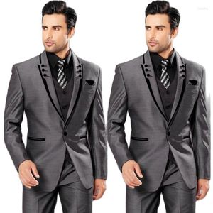 Ternos masculinos Design clássico design cinza noivo Tuxedos Vestido de noiva Party Prom Blazer Man Business (Jacket Pants Vest Tie) No: 2023 NO: 074