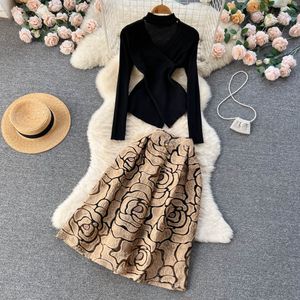 Summer Two Piece Dress Set Women Suits Tube Crop Top And High Waist Mini Skirt Vintage Women Sets Outfit 2023