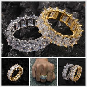 Personlig 925 Sterling Silver Blingbling CZ Cubic Zirconia Wedding Engagement Band Ring For Par Hip Hop Rapper Jewely Lover269o