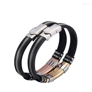 Bangle ZG Men's Armband Trending Products Silicone Titanium Steel Fashion Hand smycken Justerbar han