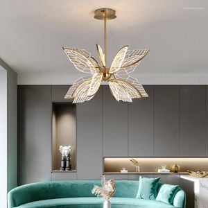 Lustres nórdicos pós-modernos lustres de borboleta lustre vermelho arte simples lâmpada de jantar lâmpada de luxo de luxo para proprietários de imóveis quarto