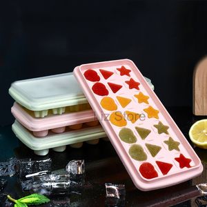 Plastic Ice Cube Moulds Star Heart Shape Ice Cube Mold Triangle Jelly Chocolate Pudding Mould 21 Grids Kitchen Bar DIY Molds TH0742