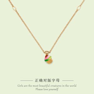 20% OFF 2023 New Luxury High Quality Fashion Jewelry for Double Cute Colorful Cake Simple Folding Necklace Women's Texture INS Hip-hop Sweater Chain