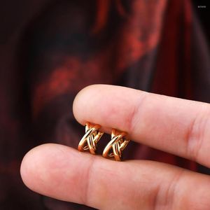 Hoopörhängen Criss-Cross Small For Women Gold Color Metal Ear Bone AROS Huggie Hoops Fashion Party Jewelry Gift 2023