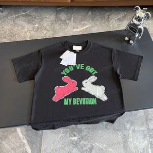 Xinxinbuy Men designer tee t shirt 23ss hängivenhet kanintryck kortärmad bomullskvinnor svart vit blå s-2xl