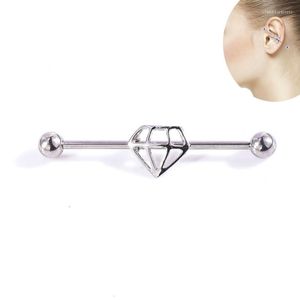 Stud Earrings Industrial Barbell Earring Stainless Steel 14 Gauge Cartilage Body Piercing 1 1/2 Inch(38mm)- Straight Coil Twiste