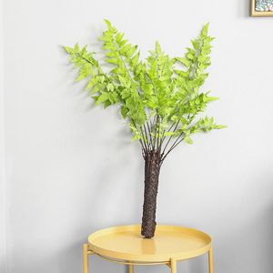 Dekorativa blommor 80-90 cm konstgjorda palmträdgrenar gröna tropiska växter simulering Persian Leaf El Christmas Party Home Decor