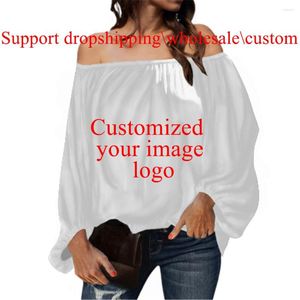 女性のブラウスHycool Blouse Teenager Girl Polynesian Transagional Tribal Print Off Shoulder Fashion Clother