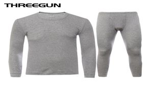 Threegun Long Johns Set For Men Womens Cotton Winter Round Neck Warm Ultrasoft Solid Color Thin Thermal Underwear Men039S PAJA2607508