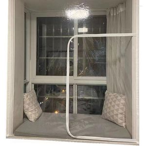 Vorhang-Fenster-Isolierfolie, winddicht, kältebeständig, warm, Balkon, transparent, verdickt, lochfrei, selbstklebend