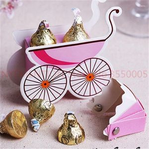 Decorazioni natalizie 100 pezzi Scatola di caramelle per matrimoni Forma di passeggino Festa di nozze Baby Shower Bomboniera Scatole regalo di carta Titolari