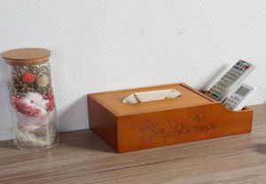 ティッシュボックスナプキンズ木製の正方形のボックスストレージオーガナイザーバスルームバニティドレッサーナイトスタンドテーブルのためのキャディ
