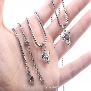 Fashion Collection 2023 New Luxury High Quality Fashion Jewelry for New Silver Three-dimensional Old Cowhead Couple Necklace