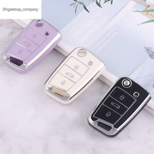 TPU Car Remote New Key Case Cover Shell For VW Volkswagen Golf 7 MK7 Tiguan MK2 For SEAT Ateca Leon FR 2 Ibiza For Skoda Octavia A7