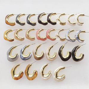Hoop Earrings & Huggie UJBOX Multicolor Irregular Alloy Metal Acrylic For Women Wedding Party Wholesale Bluk