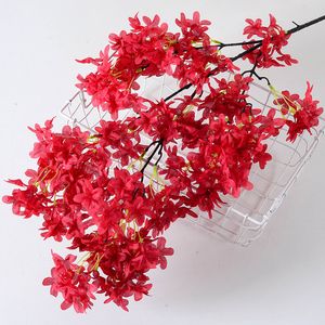 Simulazione decorazione domestica fiori Fiore di ciliegio lilla fiore di seta layout di festa di nozze fotografia puntelli fiori finti