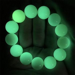 Strand pärlor strängar 8 10 12 mm pärlor armband lysande fluorescerande sten pärl nattljus smycken glöd i mörkret för kvinnor pulsera