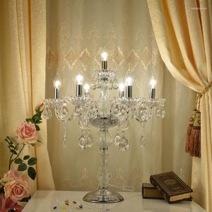 Tischlampen, modern, für Schlafzimmer, Nachttisch, Lesen, nordisches Glas, Kerzenständer, Kristall-Schreibtischleuchten, stehend, zeitgenössisches Wohnzimmer