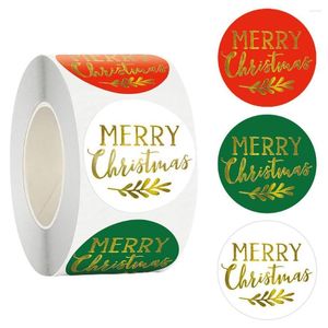 Gift Wrap 500Pcs/Roll Round Adhesive Stickers Kraft Paper Thank You Christmas Office Accessories