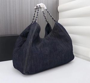 2023 New shopping bag large capacity original women handbag one shoulder bag chain bag imported denim 5A quality
